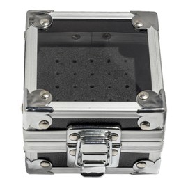 Nail Drill Bit Holder Case 25 Holes Transparent Flip Cover Dustproof Nail Drill Bit Storage Box Black