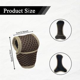 Tecledsn Car Gear Shift Knob Cover, Automotive Manual Stick Shifting Handle Gear Shift Knob Protector, Car Gear Shifter Cover, Vehicle Interior Decoration Accessories Universal for SUV (Coffee/Beige)