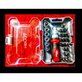 Hyper Tough 27pc Mini stubby driver set,ratchet,so