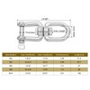 sourcing map Heavy Duty M10 Double Swivel Eye Hook, 304