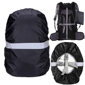 Rain Cover for Backpack, School Bag, Waterproof Backpack Rain Cover with Reflective Strips, Non-Slip Cross Buckle, Perfect for Camping, Hiking and Outdoor Activities, black, Outdoor