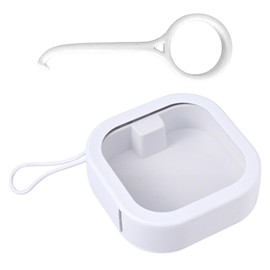 Retainer Case Denture Box,Retainer Box with Aligner Removal Tool,Braces Box,Small Denture Box Night Guard Case Container Storage Holder(Colour:White)