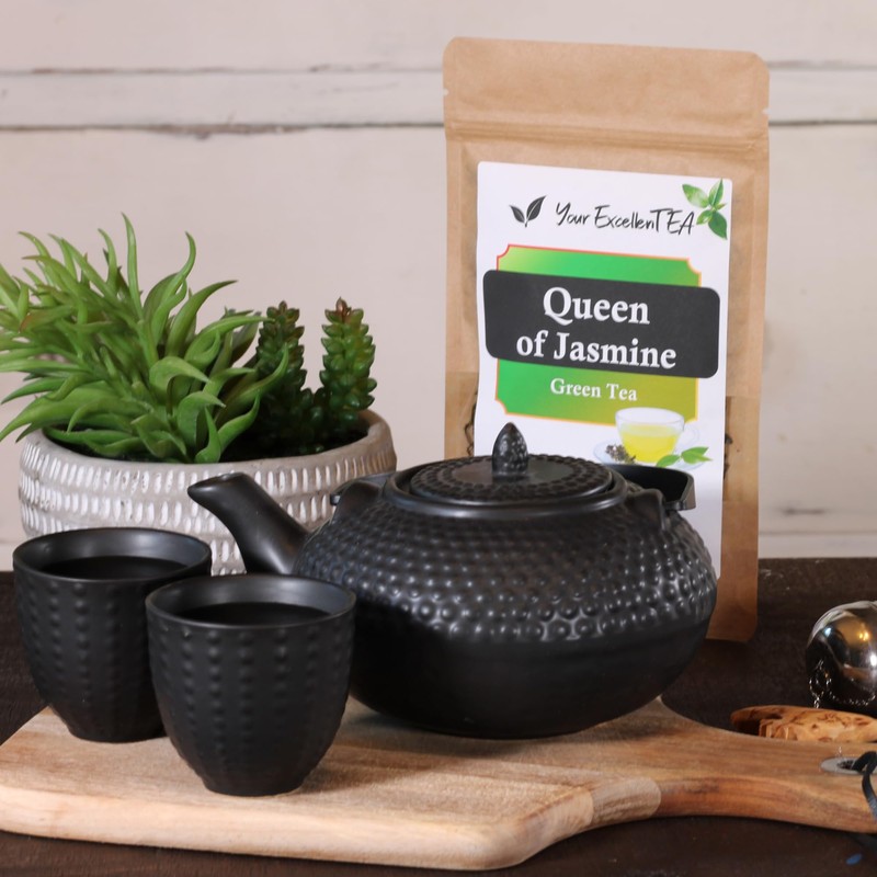 Queen of Jasmine Green Loose Leaf Tea with Jasmine Blossoms