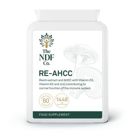 The NDF Company RE-AHCC - 5 in 1 Supplement with Reishi Extract , AHCC, Zinc, Vitamin D and K, 60 Count (Pack of 1)