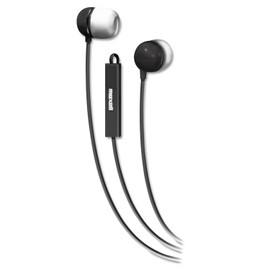 Maxell 190300 In-Ear Buds with Built-in Microphone, Black