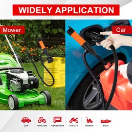 ISINLASSO Portable Fuel Transfer Pump Battery Powered Siphon Liquid Extractor with Auto-Stop Nozzle Overfill Protection for Gasoline Diesel Oil Automobile Mower ATV/UTV 2.6-3.1 Gallons Per Min