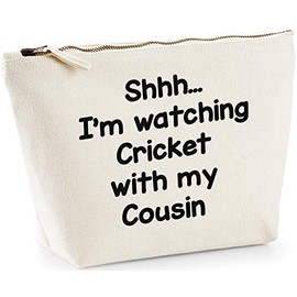 Hippowarehouse I'm watching Cricket with my Cousin printed make up cosmetic wash bag 18x19x9cm
