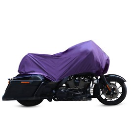 X AUTOHAUX Motorcycle Cover Lightweight Half Cover Outdoor Waterproof Rain Dust Protector Purple XL Size for Most Full Dress Touring Cruiser