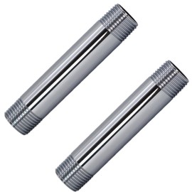 Westbrass D12104-2-26 ½” x 4" IPS Brass Pipe Nipple, Polished Chrome (2-Pack)