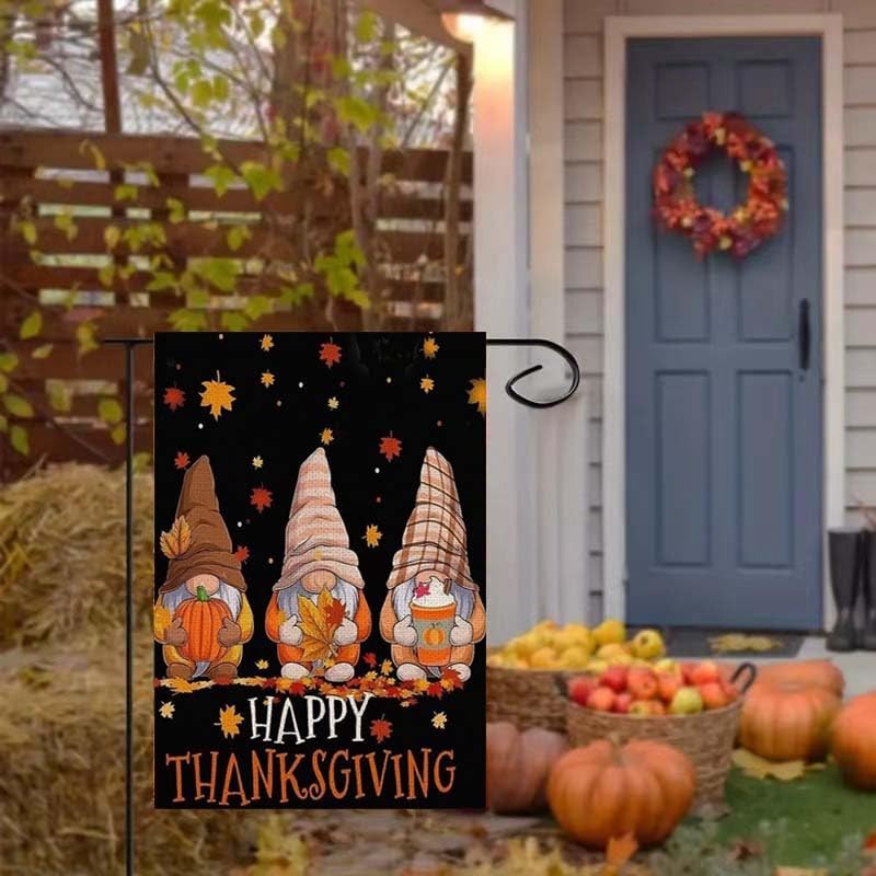 Fall Gnomes Garden Flags 12x18 Inch Vertical Double Sided For