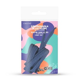Cocciné Elastic Shoelaces without Tying 1 Pair, 100 cm Long, Flat Shoelaces, Comfortable and Easy to Use, Stylish Design, Universal Use, navy