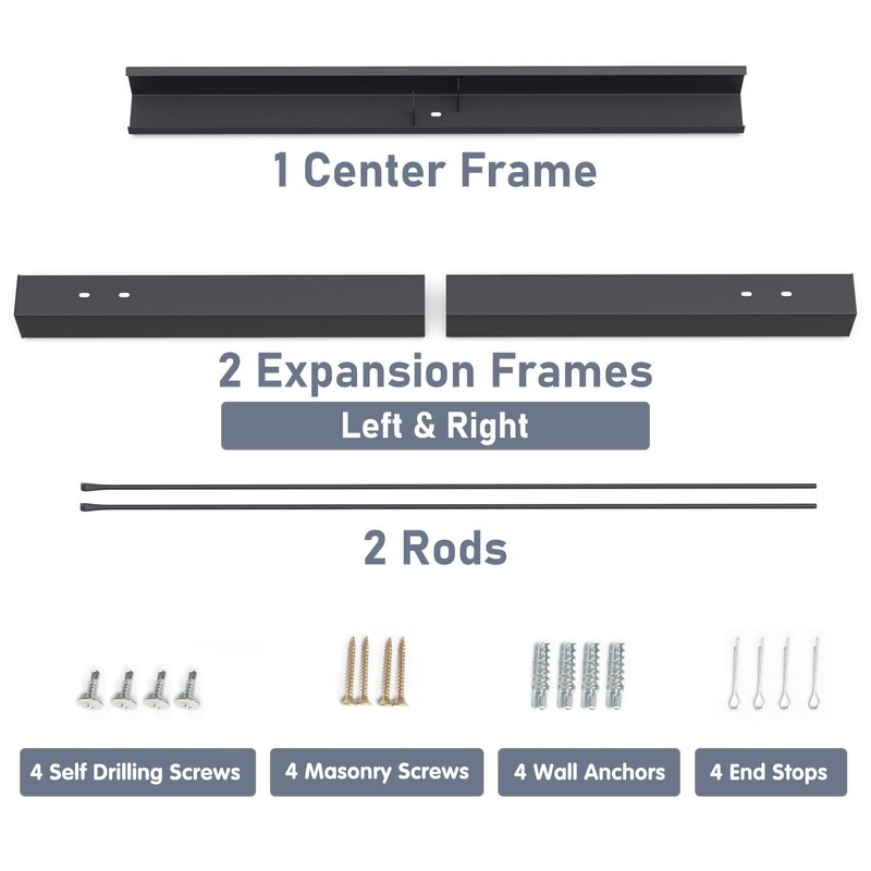 Flamorrow Adjustable Rod and Valance Kit - Fireplace Curtain Rod