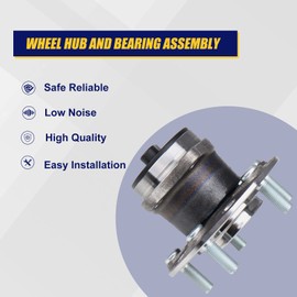 KUSATEC 512332 Rear 2PCS Wheel Bearing and Hub Assembly Compatible with Jeep Compass, Patriot, Chrysler 200, Sebring, for Dodge Avenger, Caliber, 5 Lug w/ABS