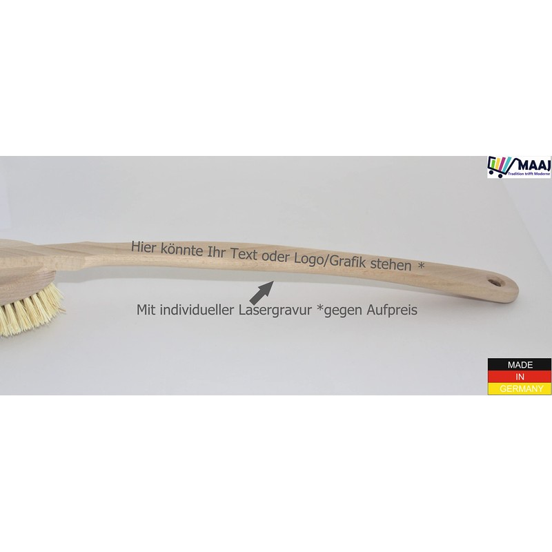 MAAJ Bath Brush with Hand Strap and Detachable Handle/Made in