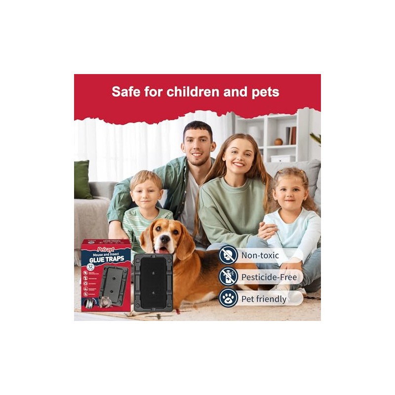 Glue Mouse Traps Indoor for Home -12 Pack Sticky MouseTraps