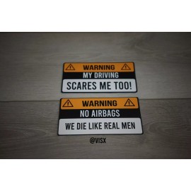 Visx (2) Warning Driver Variety Pack Funny Sticker JDM Joke Funny Die Cut Bags