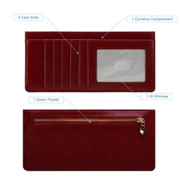 XEYOU Women Slim Rfid Blocking Credit Card Case Holder Wallet Zip ID Case Wallet Small Compact Leather Wallet Coin Purse