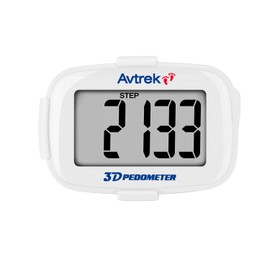 Avtrek Schrittzähler mit Schrittzähler und Schrittzähler, beleuchtetes Display und Zeitanzeige (weiß)