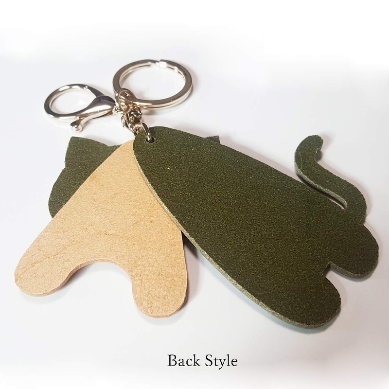 byDream 3 Split Cat Key Chain, Genuine Leather, Cat Fellows,