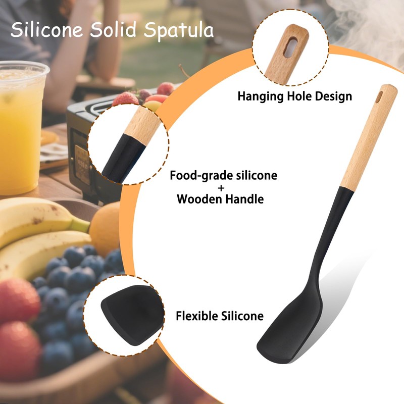 Svailse Silicone Spatula Set of 4, Cooking Spatulas Spoons for