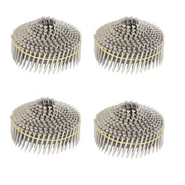 TJHSM 1200 1-1/2in 15 Degree Coils Siding Nails 0.09in Ring Handle 304 Stainless Steel Stud Full Round Head Ring Shank Wire Roll