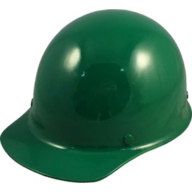 MSA SkullGuard Fiberglass Hard Hat - Cap Style With Staz On Suspension - Custom Green Color