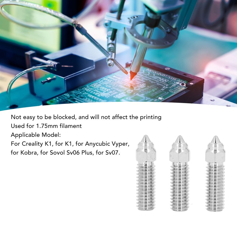 3Pcs 3D Printer Extruder Nozzle 1.75mm M6 High Speed Hotend