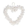 Decorative White Clam Shell Heart Wreath, Nautical Beach Theme Wall Decor