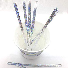 Weststone Metallic Silver Holographic Glitter Twist Ties 4 in Twist Ties for Cello Bags in Birthday Party
