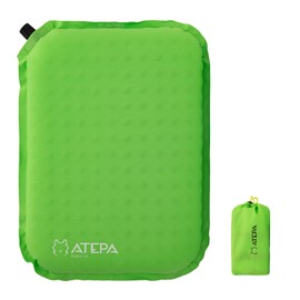 ATEPA Inflatable Seat Cushion Lightweight Self-Inflatable Memory Foam Seat Cushion for Stadium Airplane Trevel, Waterproof Portable Seat Cushion for Backpacking Camping Chair Pad, Llight Green