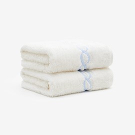 Superior Egyptian Cotton Oversize 31 x 20 Hand Towel, 2PCs Set, Blue Chain