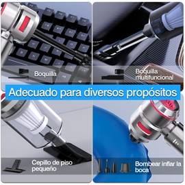 YUDSKU Aspiradora de Mano para Auto 4 en 1,Aspiradora Recargable portátil inalámbrica 150w,Mini aspiradora para sillones Potente,Con2 filtros Lavables,para Coche Y Pelo de Animales,Rojo