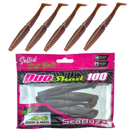 SEABUZZ Rubber Fish Fishing Lure Set Duo Shad 5 Pieces x 100 mm - Pike Trout Perch Rubber Bait - Zander & Catfish Artificial Bait - Predator Fish Fishing Set - Fresh and Saltwater Fishing Equipment