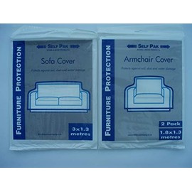 2/3 Seat Sofa Cover plus two Armchair Covers for Moving or Storage (Large Poythene Bags) Money Saving Pack