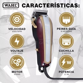 Wahl Cortadora De Cabello Profesional Wahl® Legend 5 Stars V9000 Con Holograma Uso Intensivo Especial Para Barberia Y Estéticas Color Tinto