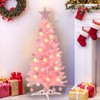 3 FT Artificial Christmas Tree, Pink Christmas Tree with 50