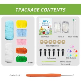 Dhnvcud Crochet Kit for Beginners, Starter Kit with Detailed Step by Step Instructions in English, Amigurumi Animal Crochet Kit, Creative Easter Gifts for Adults and Kids