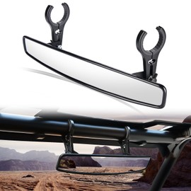 Nilight UTV Rear View Mirror 15 inch Wide Clear Convex Center Mirror with 3/4 1.75 or 2 inch Clamps for Polaris RZR PRO XP R Pioneer Can Am Commander Maverick Kawasaki