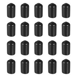 DMiotech 20 Pack 5/16" ID Black Screw Thread Protectors Rubber End Caps Bolt Covers for Screw Bolt Furniture Pipe