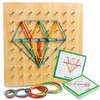 YIQOGAME Toy from 3 Years, Wooden Geoboard Geometry Board for