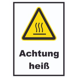 Achtung heiß Sign A5 (148 x 210 mm)
