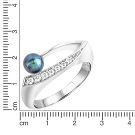 Zeeme Pearls 273270471-1 Women's Ring 925 Sterling Silver Shiny Freshwater Cultured Pearl White, Sterling Silver, Pearl