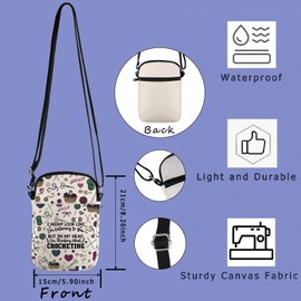 In My Head I Am Thinking About Crocheting Gift Crochet Gift Yarn Crocheter Gift Knitting Crossbody Bag (CROCHETING cb CA)