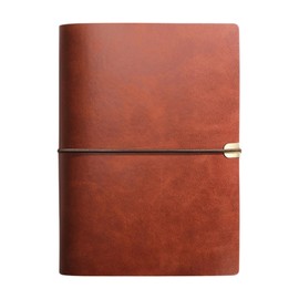 Leather Notebook A5 Refillable, Leather Book Refillable Leather Diary, Ring Binder Leather Notebook Diary, Vintage Refillable Notebook for Girls, Boys, Women, Men, A5 23 x 17 cm, Brown