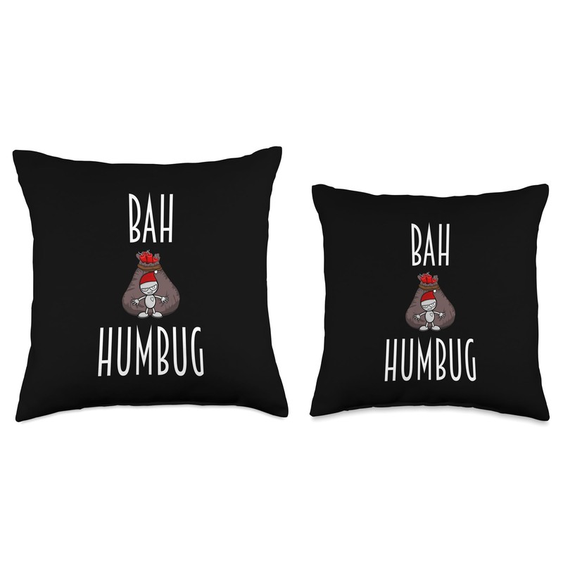 Bah Humbug - Christmas Xmas Winter Holidays Throw Pillow