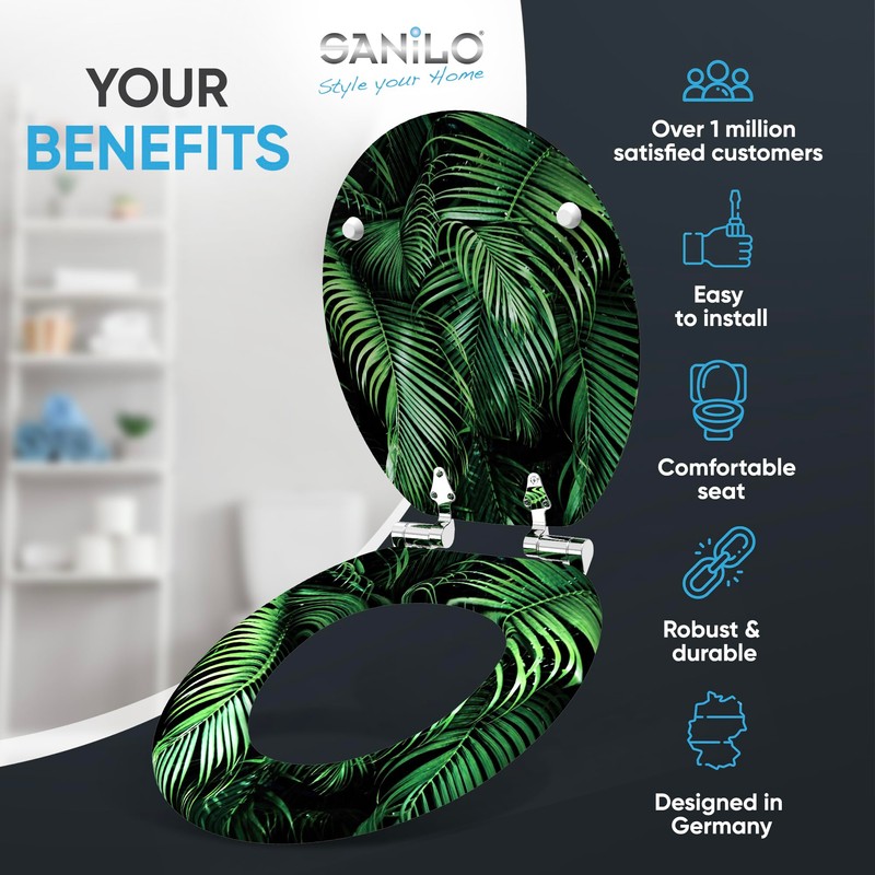 Sanilo Toilet Seat ROUND with Soft Close, Quiet and Slow