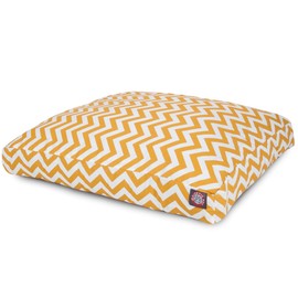 Majestic Pet Chevron Rectangle Dog Bed Washable – Non Slip Comfy Pet Bed – Crate Bed with Removable Washable Cover – Kennel Bed for Sleeping, Polyester Fiber, Small, Yellow