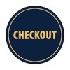 Signs ByLITA Circle Checkout Sign (Navy Blue/Gold) - Medium