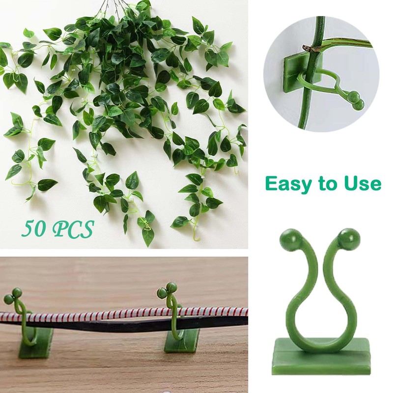 Plant Climbing Wall Fixture Clips, 100Pcs Self-Adhesive Plant Fixer Wall