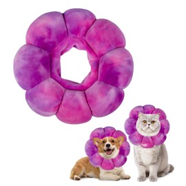 Sychien Dog Collar Cone Soft, Adjustable Cute Flower Shape for Claming Dog Cat Cone After Surgery, Pet Recovery Anti-Lick Collar